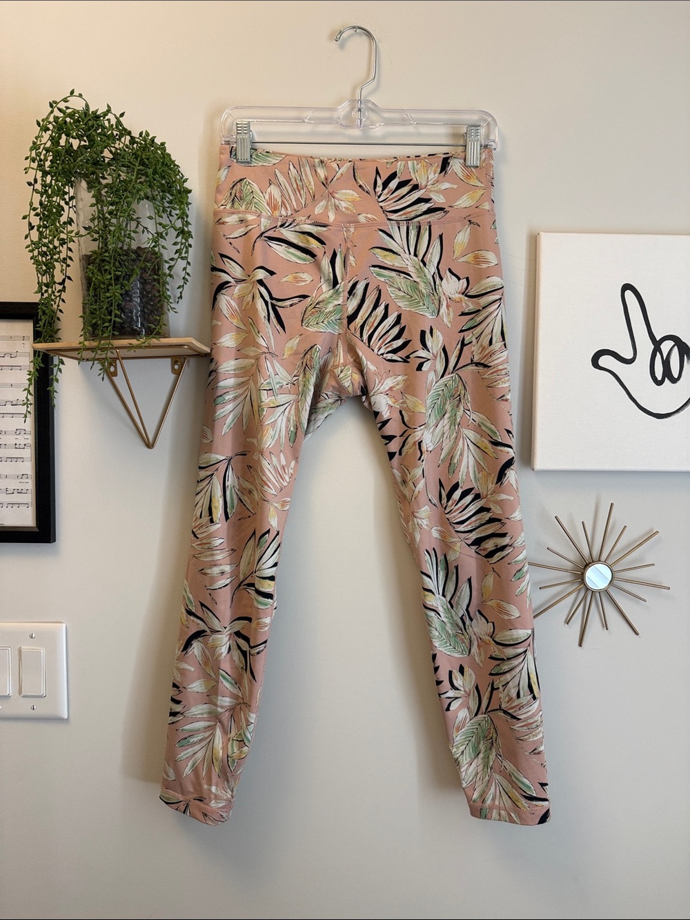 MINKPINK Pink Tropical Leaf Leggings